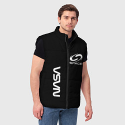 Мужской жилет Nasa space logo white, цвет: 3D-черный — фото 2