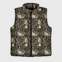 Мужской жилет Совы в сосновом лесу, цвет: 3D-черный