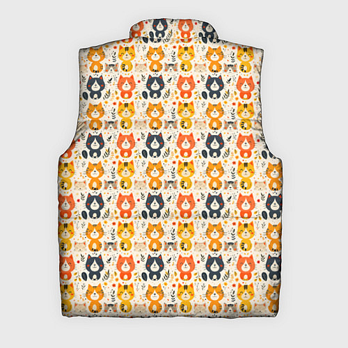 Мужской жилет Разноцветные котята ретро узор / 3D-Светло-серый – фото 2