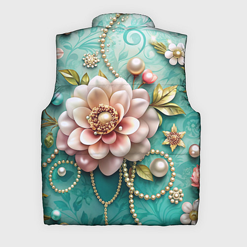 Мужской жилет Объемные цветы и жемчуг / 3D-Черный – фото 2