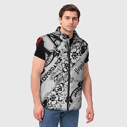 Мужской жилет Старая газета, цвет: 3D-красный — фото 2