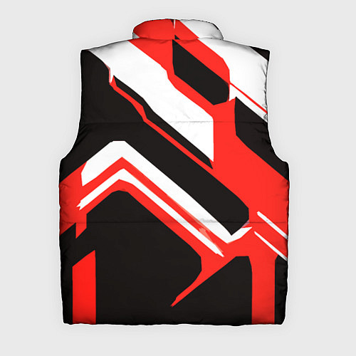 Мужской жилет Бело-красные линии на чёрном фоне / 3D-Черный – фото 2