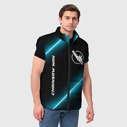 Мужской жилет Chainsaw Man неоновые лампы, цвет: 3D-черный — фото 2
