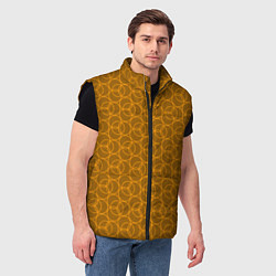 Мужской жилет Паттерн из кругов контурных, цвет: 3D-черный — фото 2