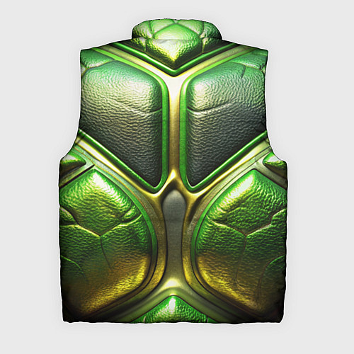 Мужской жилет Объемная зеленая текстурная кожа / 3D-Черный – фото 2