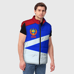 Мужской жилет СССР геометрия спорт, цвет: 3D-красный — фото 2