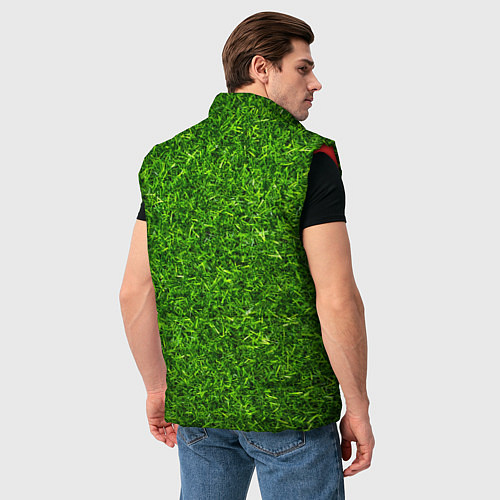 Мужской жилет Текстура газона / 3D-Красный – фото 4
