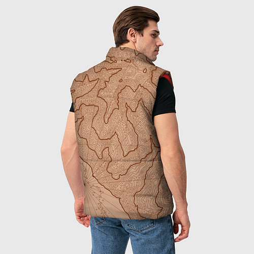 Мужской жилет Старая карта неизвестного мира / 3D-Красный – фото 4