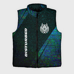 Мужской жилет Disturbed glitch blue, цвет: 3D-черный
