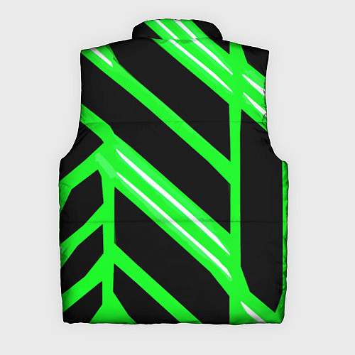 Мужской жилет Чёрно-белые полосы на зелёном фоне / 3D-Черный – фото 2