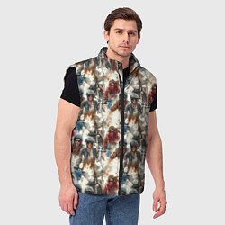 Мужской жилет Акварель -мотогонщики, цвет: 3D-черный — фото 2