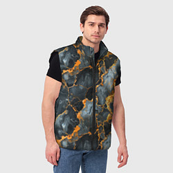 Мужской жилет Черный мрамор с золотом, цвет: 3D-черный — фото 2