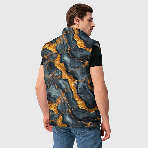 Мужской жилет Золотой мрамор / 3D-Светло-серый – фото 4