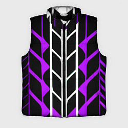 Мужской жилет Бело-фиолетовые линии на чёрном фоне