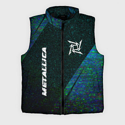 Мужской жилет Metallica glitch blue, цвет: 3D-черный