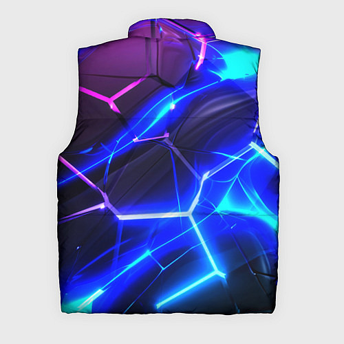 Мужской жилет Микс разломленных плит и неоновое свечения / 3D-Черный – фото 2