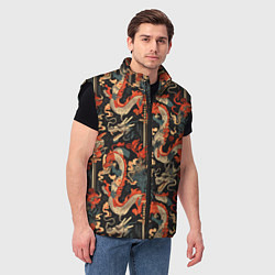 Мужской жилет Паттерн с драконом, цвет: 3D-черный — фото 2