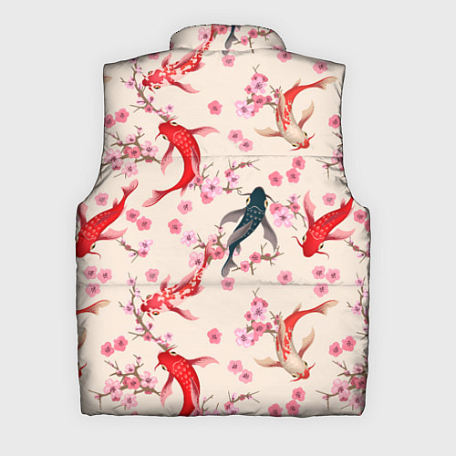 Мужской жилет Разноцветные рыбы кои / 3D-Красный – фото 2