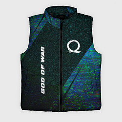 Мужской жилет God of War glitch blue, цвет: 3D-черный