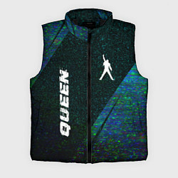 Мужской жилет Queen glitch blue, цвет: 3D-черный