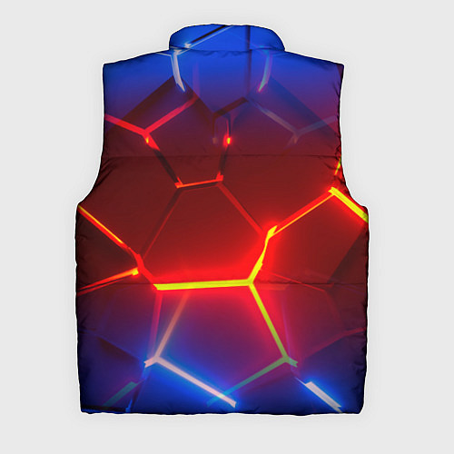 Мужской жилет Светящиеся лавой неоновые плиты в разломе / 3D-Светло-серый – фото 2