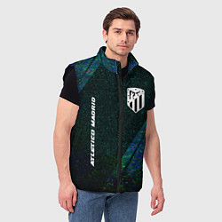 Мужской жилет Atletico Madrid glitch blue, цвет: 3D-черный — фото 2