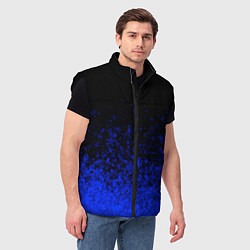 Мужской жилет Чёрный и ультрамарин абстрактный, цвет: 3D-черный — фото 2