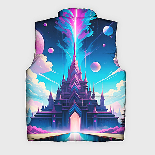 Мужской жилет Сказочный город - пейзаж / 3D-Черный – фото 2