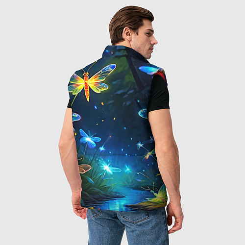 Мужской жилет Сказочный лес - бабочки / 3D-Красный – фото 4