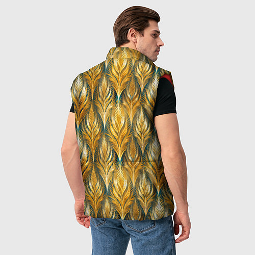 Мужской жилет Золото осени травинки / 3D-Красный – фото 4