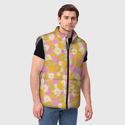 Мужской жилет Разноцветный цветочный паттерн, цвет: 3D-светло-серый — фото 2
