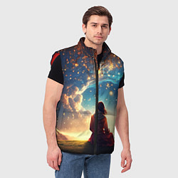 Мужской жилет Небесный пейзаж - сюрреализм, цвет: 3D-красный — фото 2