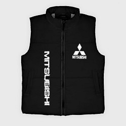 Мужской жилет Mitsubishi logo white auto, цвет: 3D-светло-серый