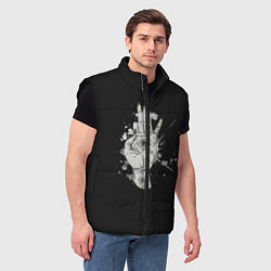 Мужской жилет Глаза и дым, цвет: 3D-черный — фото 2