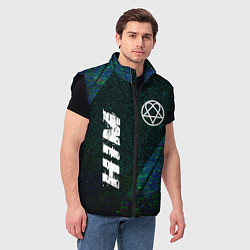 Мужской жилет HIM glitch blue, цвет: 3D-черный — фото 2