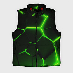 Мужской жилет Темные зеленые неоновые плиты в разломе