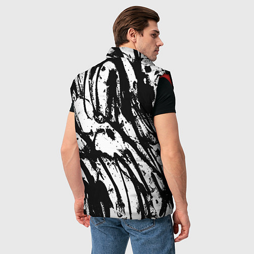Мужской жилет Чёрно-белая абстракция: нейросеть / 3D-Красный – фото 4