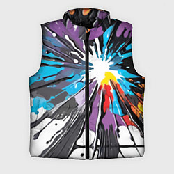 Мужской жилет Кляксы краски - абстракция, цвет: 3D-черный