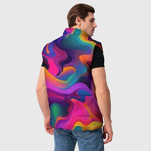 Мужской жилет Неоновые формы / 3D-Красный – фото 4