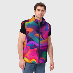 Мужской жилет Неоновые формы, цвет: 3D-красный — фото 2