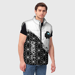 Мужской жилет Among us mobile game retro, цвет: 3D-светло-серый — фото 2