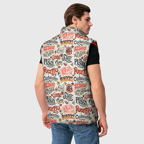 Мужской жилет Нецензурные слова / 3D-Красный – фото 4