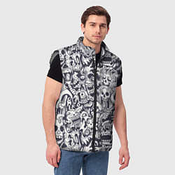 Мужской жилет Черепа с волосами, цвет: 3D-светло-серый — фото 2