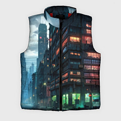 Мужской жилет Вечерня улица в неоновых лучах, цвет: 3D-красный