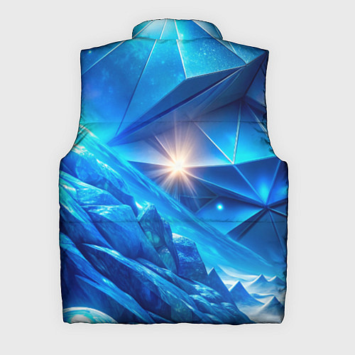 Мужской жилет Синяя объемная абстракция со вспышкой / 3D-Красный – фото 2