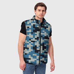 Мужской жилет Пиксельный стиль камуфляж, цвет: 3D-черный — фото 2