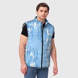 Мужской жилет Абстракция волн прибоя, цвет: 3D-светло-серый — фото 2