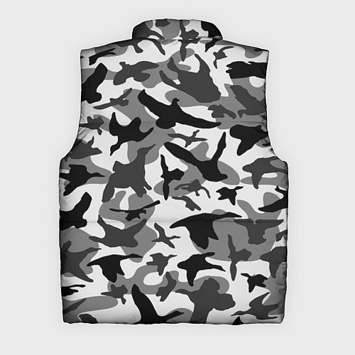 Мужской жилет Камуфляж птицы чёрный / 3D-Светло-серый – фото 2