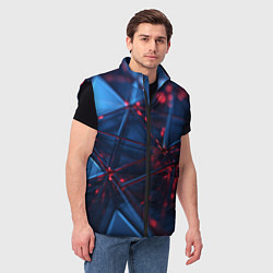 Мужской жилет Абстрактные треугольные элементы, цвет: 3D-черный — фото 2
