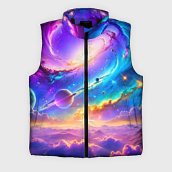 Мужской жилет Космос в неоновых тонах, цвет: 3D-черный